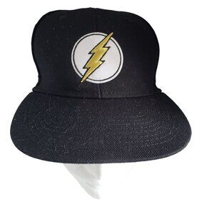The Flash Baseball Cap Hat Black Snapback Officially Licensed DC Comics Hat